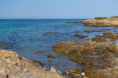 stony coast line of Sardinia island, Italy