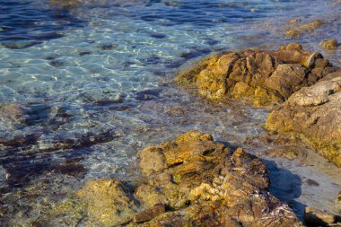 stony coast line of Sardinia island, Italy