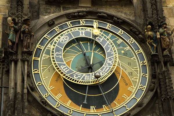 布拉格天文钟 布拉格奥洛日 是中世纪的一个天文钟 布拉格的主要景点 — 图库照片