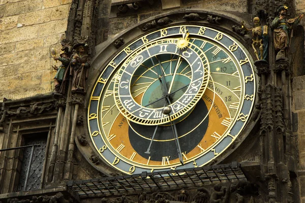 Praski Zegar Astronomiczny Lub Praga Orloj Średniowieczny Zegar Astronomiczny Główna — Zdjęcie stockowe