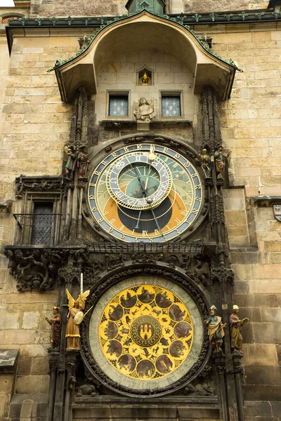 Praga Orologio Astronomico Praga Orloj Orologio Astronomico Medievale Attrazione Principale — Foto Stock