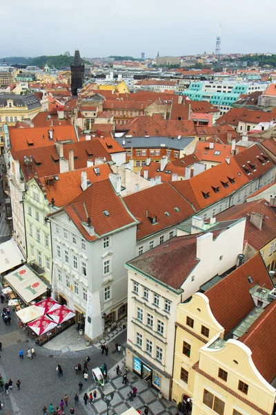 Prag Eski Kenti Çek Cumhuriyeti Nin Çatılarının Atardamar Manzarası — Stok fotoğraf