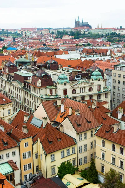 Vista Aérea Los Tejados Del Casco Antiguo Praga República Checa — Foto de Stock