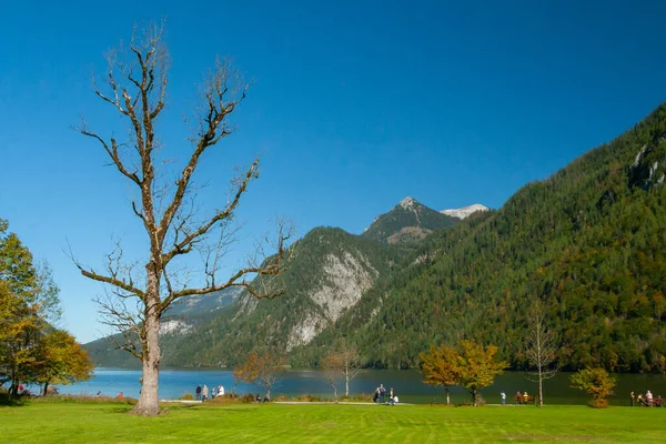 Híres Koenigssee Berchtesgaden Nemzeti Parkban Bajorország Németország — Stock Fotó