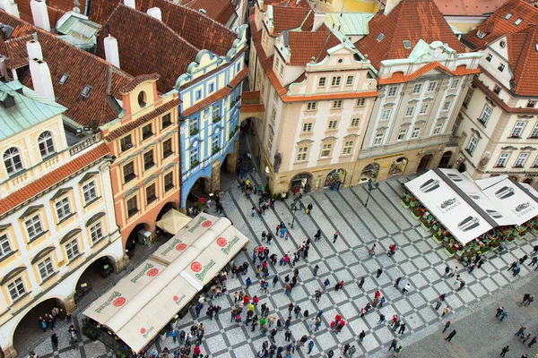 Prag Eski Kenti Çek Cumhuriyeti Nin Çatılarının Atardamar Manzarası — Stok fotoğraf