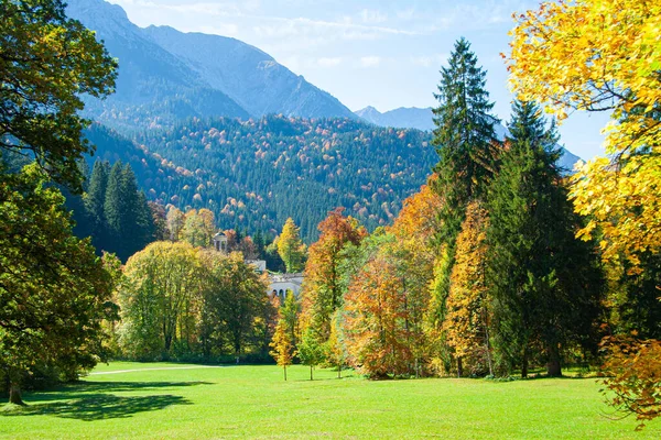 Solig Höstdag Bayerska Alperna Södra Tyskland — Stockfoto