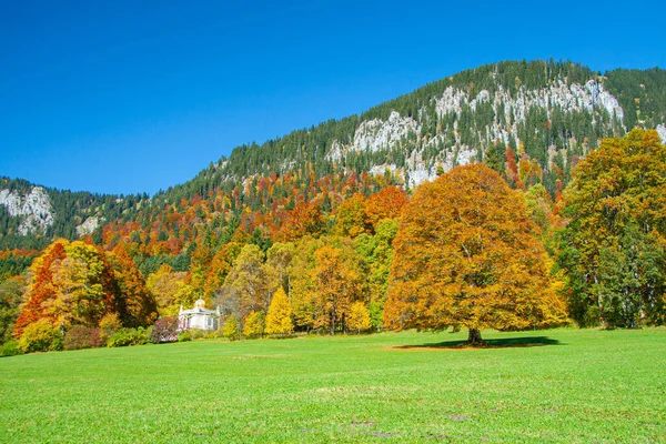 德国南部巴伐利亚阿尔卑斯山的阳光灿烂的秋日 — 图库照片