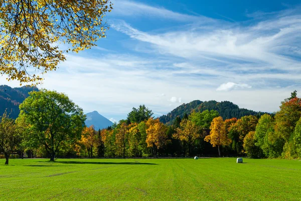 Journée Ensoleillée Automne Dans Les Alpes Bavaroises Allemagne Sud — Photo