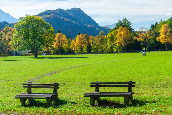 Slunečný Podzimní Den Bavorských Alpách Jižní Německo — Stock fotografie