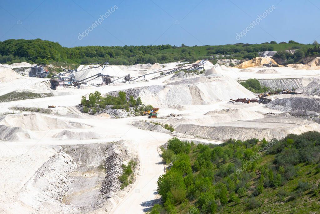 View of Faxe Kalkbrud, a Limestone quarry, Denmark
