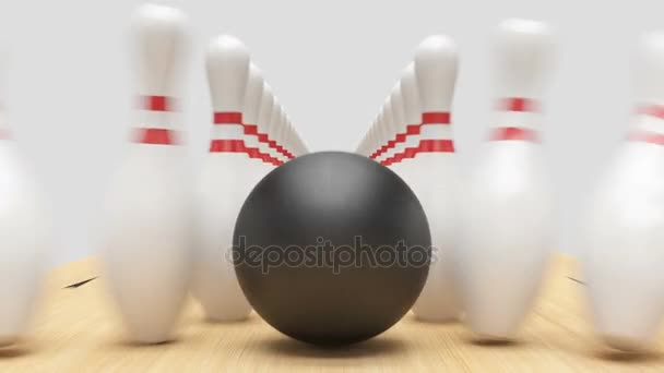 Bowlingklot Pins Med Alfakanal — Stockvideo