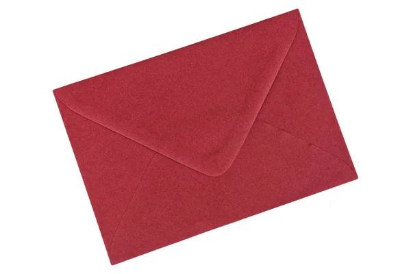 Envelope vermelho escuro em um fundo branco — Fotografia de Stock