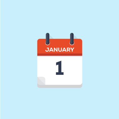 1. Ocak takvim, vektör çizim