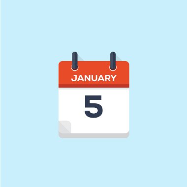 5. Ocak takvim, vektör çizim