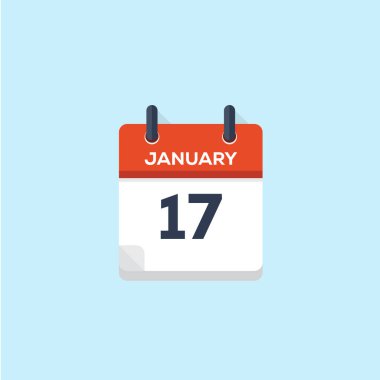 17. Ocak takvim, vektör çizim