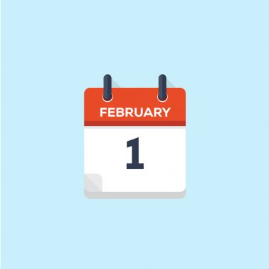 1. Şubat takvimi, vektör çizim