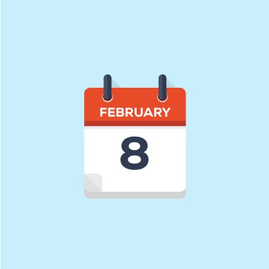 8. Şubat takvimi, vektör çizim