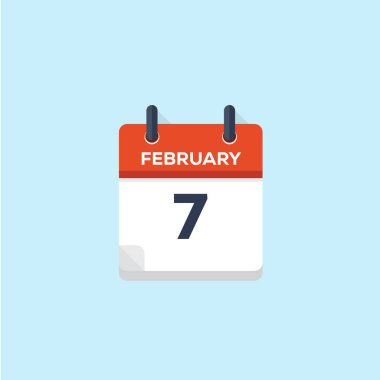 7. Şubat takvimi, vektör çizim