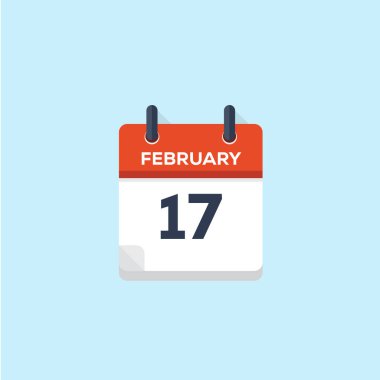 17. Şubat takvimi, vektör çizim