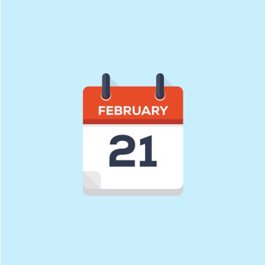 21. Şubat takvimi, vektör çizim