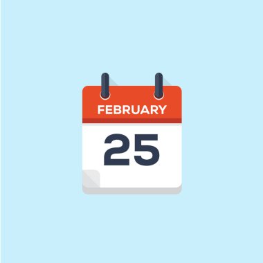 25. Şubat takvimi, vektör çizim