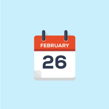 26. Şubat takvimi, vektör çizim