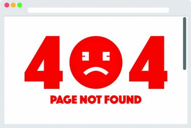 404 hata ve ifade ile dosya tarayıcısı. Vektör çizim