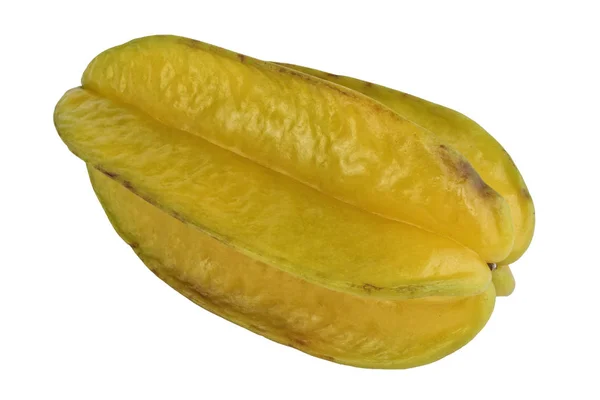 Carambola amarilla sobre fondo blanco — Foto de Stock