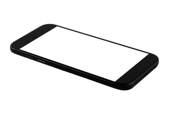 Téléphone portable noir sur fond blanc — Photo