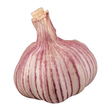 Beyaz arka planda olgun sarımsak