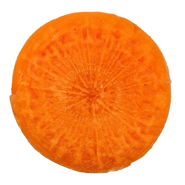 Carota matura in un taglio su uno sfondo bianco — Foto Stock