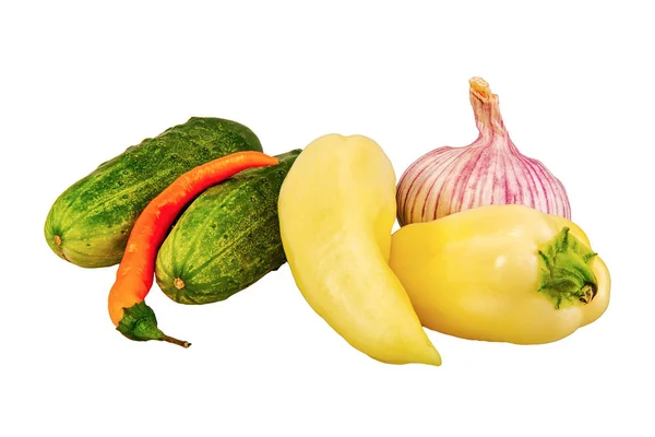 Группа овощей на белом фоне — стоковое фото