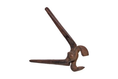 Beyaz bir arka plan üzerinde eski kesme pense