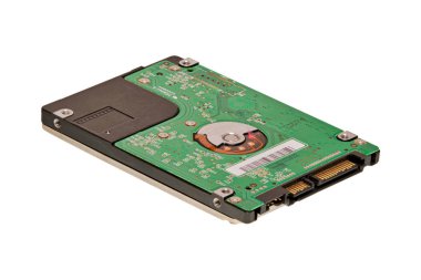 Hardisk için defter beyaz bir arka plan üzerinde