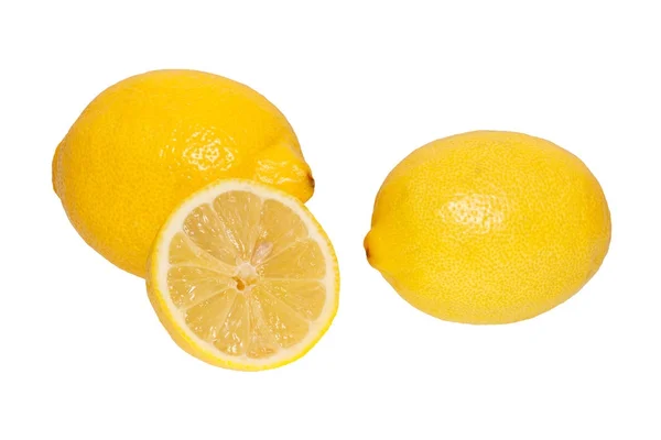 Gruppe von Zitronen auf weißem Hintergrund — Stockfoto