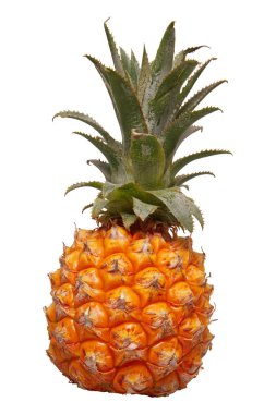 Beyaz bir arka plan üzerinde bebek ananas