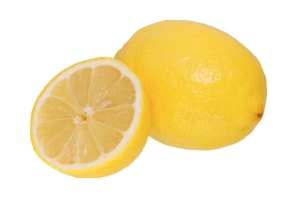 Cytryny dojrzałe ona białe tło — Zdjęcie stockowe