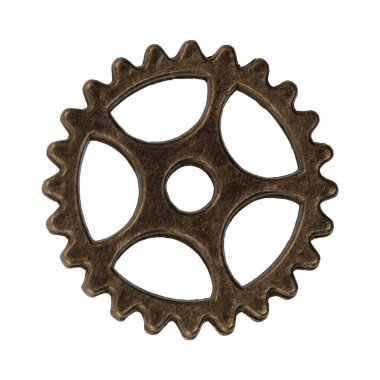 Beyaz bir arka plan üzerinde pirinç dişli