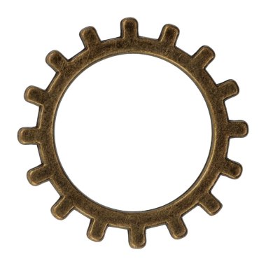 Beyaz bir arka plan üzerinde pirinç dişli