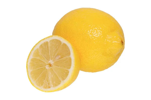 Maturo limoni ona bianco sfondo — Foto Stock