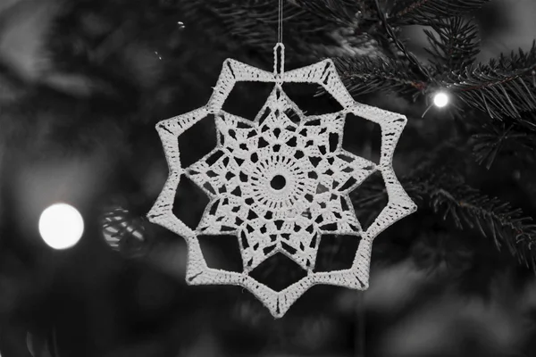 Closeup of elegant ornament on Christmas tree — Stock Photo, Image