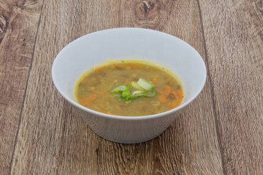 Havuç bir tablo ile mercimek çorbası