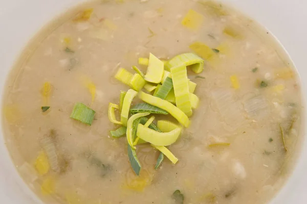 Rostlinných kvasinek polévka s pórkem Stock Obrázky