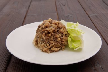 Buğday ve mercimek Tempe bir arka plan ile