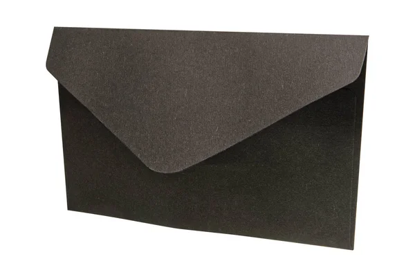 Schwarzer Umschlag Isoliert Auf Weißem Hintergrund — Stockfoto