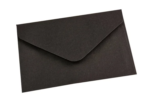 Envelope preto em um fundo branco — Fotografia de Stock