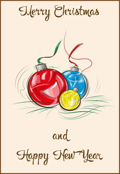 Multicolored christmas balls — Stock Vector