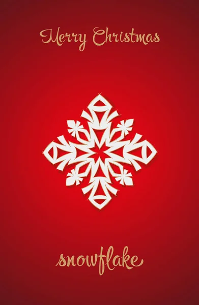 Snowflake on a red background — Stock Vector