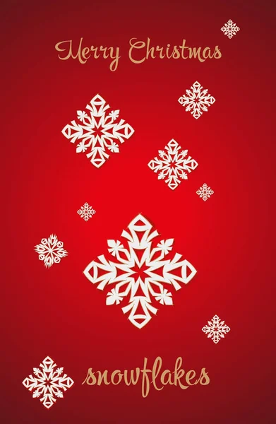 Snowflakes on a red background — Stock Vector