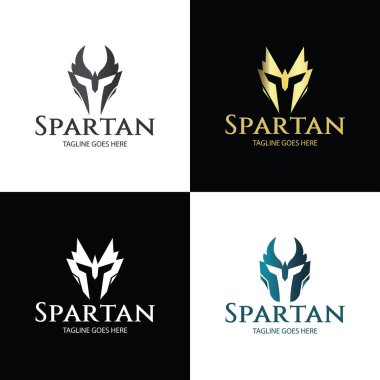 Spartan logo design template ,Helmet logo design concept ,Vector illustration clipart